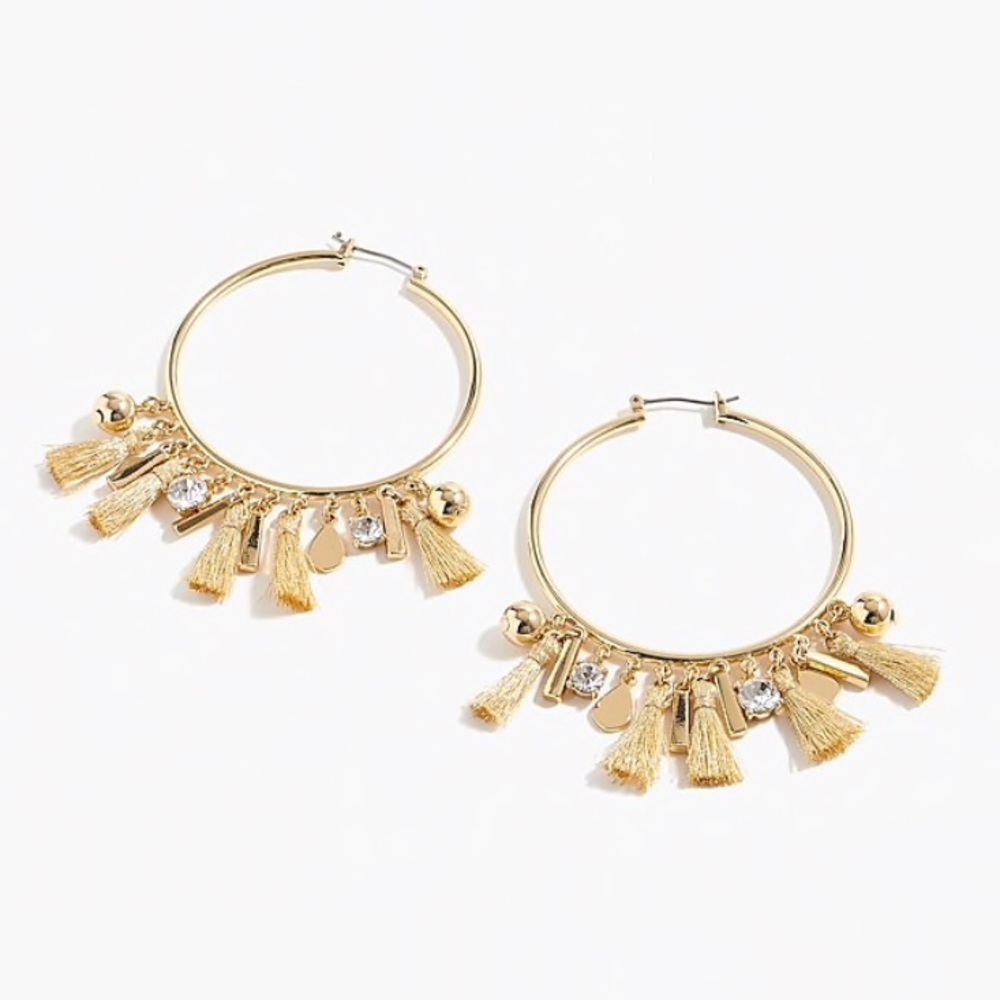 J.Crew tassel hoop earrings - Picture 2 of 4